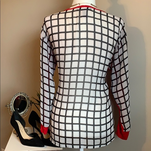 Half checkered blouse - Picture 3 of 4